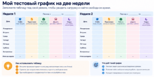 Двухнедельный планировщик времени